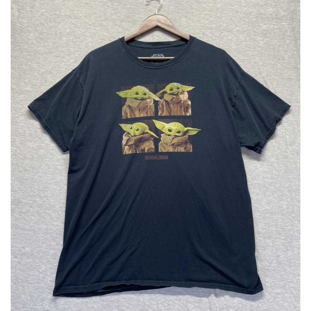 Star Wars-The Mandalorian-The Child Baby Yoda Mens XL Black Graphic Print Cotton